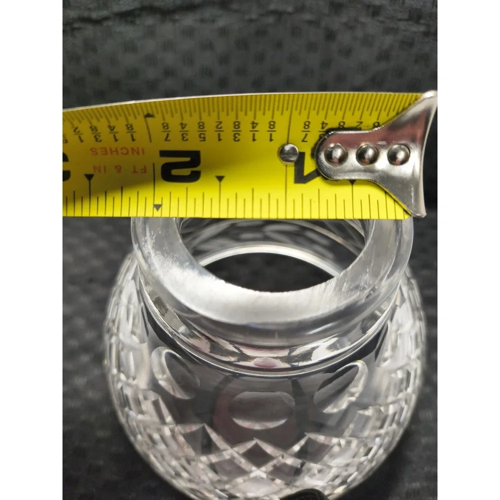 Vintage Lead Crystal Glass Replacement Lamp Shade Diamond Cut Etched Flower Leaf